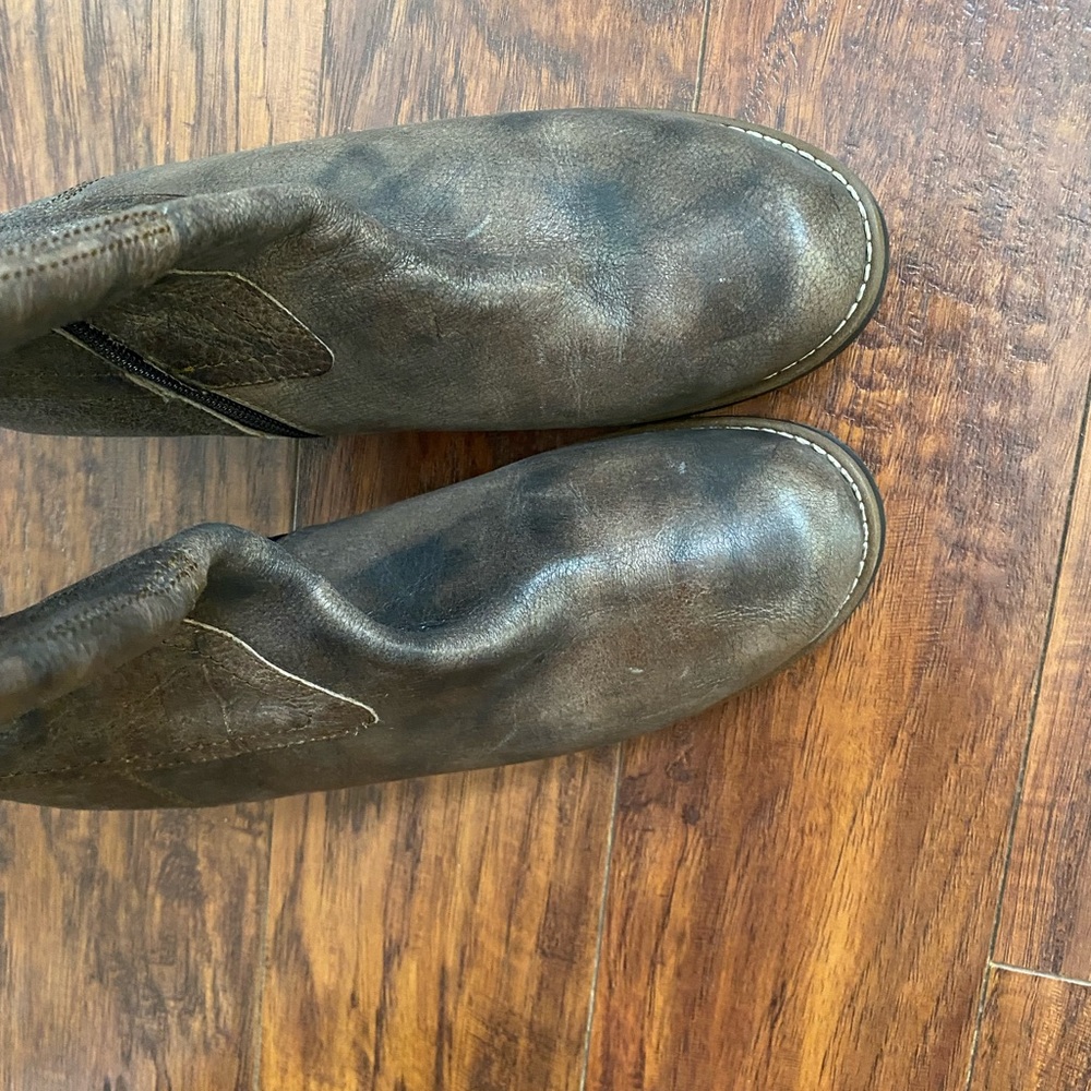 Lace up leather boots vintage grey Wolky's size 41 eu zipper side preowned - Picture 5 of 11